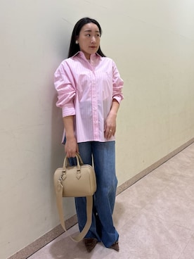 「シャツブラウス」｜Mila Owenさん（レディース・155cm）の冬コーディネート