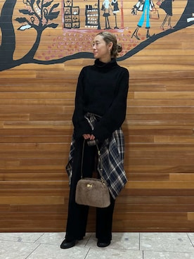 「Mila Owen（ミラオーウェン）のアイテム」を使った、Mila Owenさん（レディース・158cm）の冬コーディネート