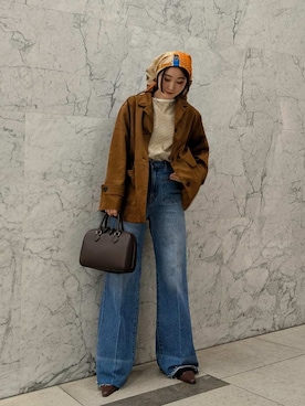 Mila Owenさん（レディース・156cm）の冬コーディネート