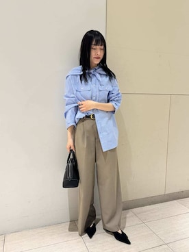 「シャツブラウス」｜Mila Owenさん（レディース・163cm）の春コーディネート