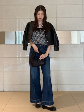 「ノーカラージャケット」｜Mila Owenさん（レディース・169cm）の夏コーディネート