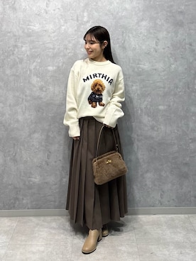 「Mila Owen（ミラオーウェン）のアイテム（スカート）」を使った、Mila Owenさん（レディース・153cm）の冬コーディネート