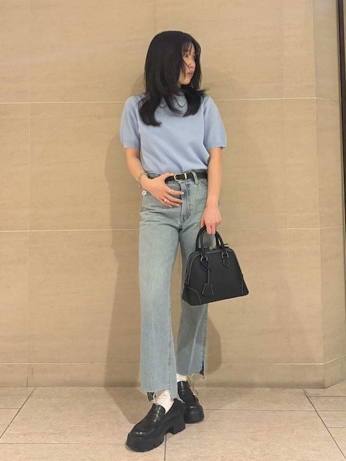 MILA PANTS】裾段差テーパードデニムパンツ（デニムパンツ）｜Mila