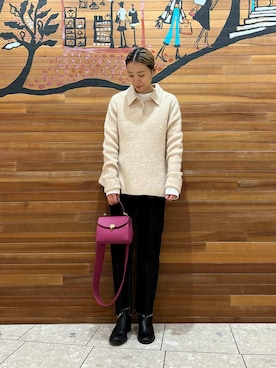 Mila Owenさん（レディース・158cm）の冬コーディネート