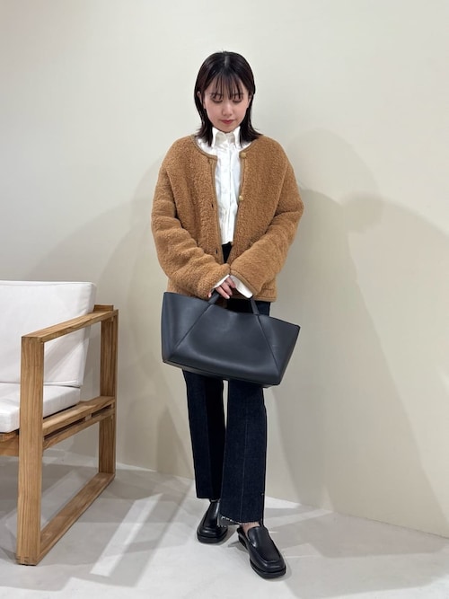 金釦ムートンライクボアニットカーディガン Mila Owen カーディガン 金