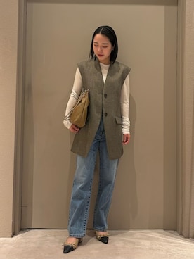 「Mila Owen（ミラオーウェン）のリボンスリングパンプス（パンプス、ブラック系）」を使った、Mila Owenさんの春コーディネート