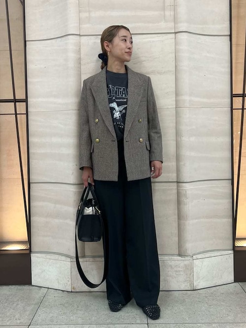 Mila Owen チェック金釦ダブルブレストブレザー チェック金釦ダブルブレストブレザー(テーラードジャケット