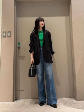 「Mila Owen（ミラオーウェン）のウエスタンショートブーツ（ブーツ、ブラック系）」を使った、Mila Owenさんの春コーディネート