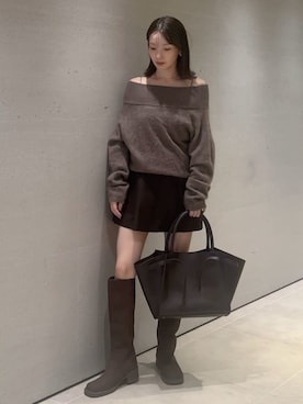 「Mila Owen（ミラオーウェン）のアイテム（その他パンツ）」を使った、Mila Owenさん（レディース・159cm）の秋コーディネート