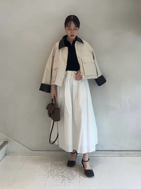 「ボリューム」｜Mila Owenさん（レディース・158cm）の春コーディネート