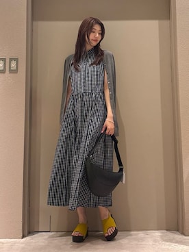 「Mila Owen（ミラオーウェン）のスリーブレスマキシ丈シャツワンピース（ワンピース、ブルー系）」を使った、Mila Owenさんの春コーディネート