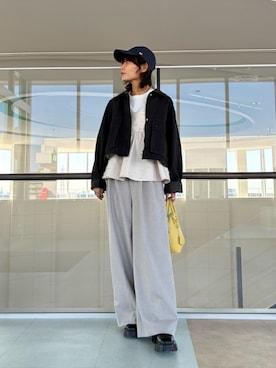 ジャガードペプラムキャミトップスを使った人気ファッション