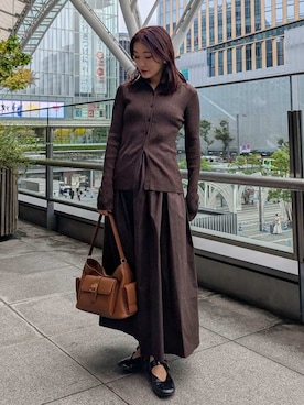 「Mila Owen（ミラオーウェン）のアイテム」を使った、Mila Owenさん（レディース・156cm）の秋コーディネート