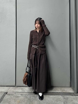 「アイテム（手袋）」を使った、Mila Owenさん（レディース・153cm）の冬コーディネート