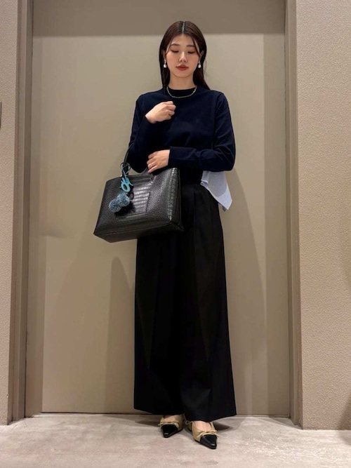 MILAOWEN ミラオーエン カシミヤコットンストライプドッキングニット Mila Owen（ミラオーウェン） ニット セーター カシミヤコットン