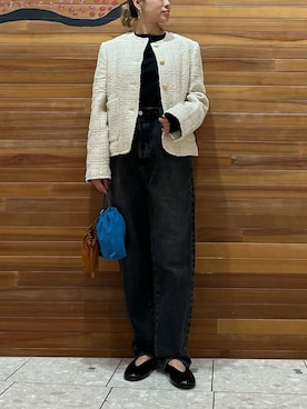 「アイテム（チャーム）」を使った、Mila Owenさん（レディース・158cm）の冬コーディネート