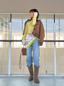 Mila Owenさん（レディース・160cm）の冬コーディネート