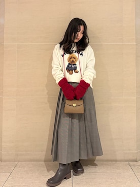 Mila Owenさん（レディース・155cm）の冬コーディネート