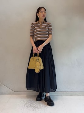 「Mila Owen（ミラオーウェン）のアイテム（イヤリング）」を使った、Mila Owenさん（レディース・158cm）の春コーディネート