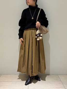 「Mila Owen（ミラオーウェン）のアイテム」を使った、Mila Owenさん（レディース・161cm）の冬コーディネート