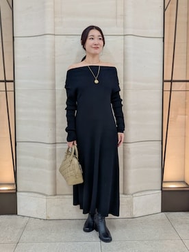 「アイテム（ボストンバッグ、ベージュ系）」を使った、Mila Owenさん（レディース・156cm）の秋コーディネート