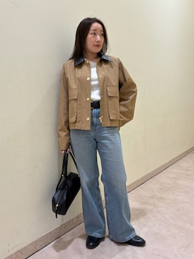 「女子会」｜「アイテム（その他アウター）」を使った、Mila Owenさん（レディース・155cm）の冬コーディネート