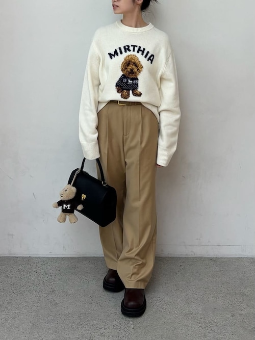 セール】トイプードルクルーネックジャガードニット（ニット/セーター