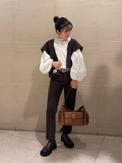 【最終値下げ9/20まで】ミラベルOP 黒 Mila Owen（ミラオーウェン）の「ベルスリーブワイドリブニットロング