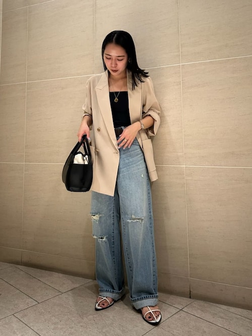 クールタッチ金釦ダブルブレストブレザー（テーラードジャケット