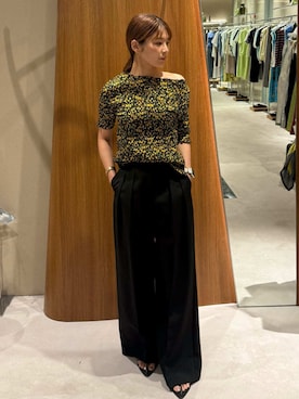 「Mila Owen（ミラオーウェン）のシャーリングブラウス（Tシャツ/カットソー）」を使った、Mila Owenさん（レディース・155cm）の夏コーディネート