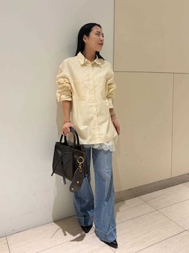 「Mila Owen（ミラオーウェン）のアイテム（ニット/セーター）」を使った、Mila Owenさん（レディース・151cm）の秋コーディネート