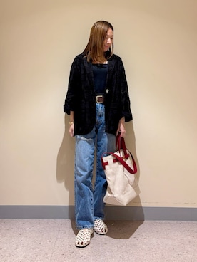 「Mila Owen（ミラオーウェン）のシアージャガードジャケット（テーラードジャケット、ブラック系）」を使った、Mila Owenさんの春コーディネート