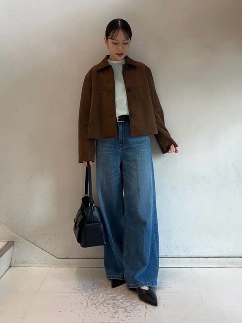 ハイライズセンタープレスバギーデニムパンツ（デニムパンツ）｜Mila