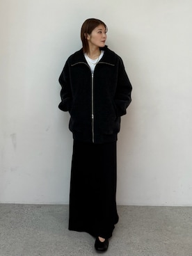 「Mila Owen（ミラオーウェン）のアイテム（ブルゾン）」を使った、Mila Owenさん（レディース・155cm）の冬コーディネート