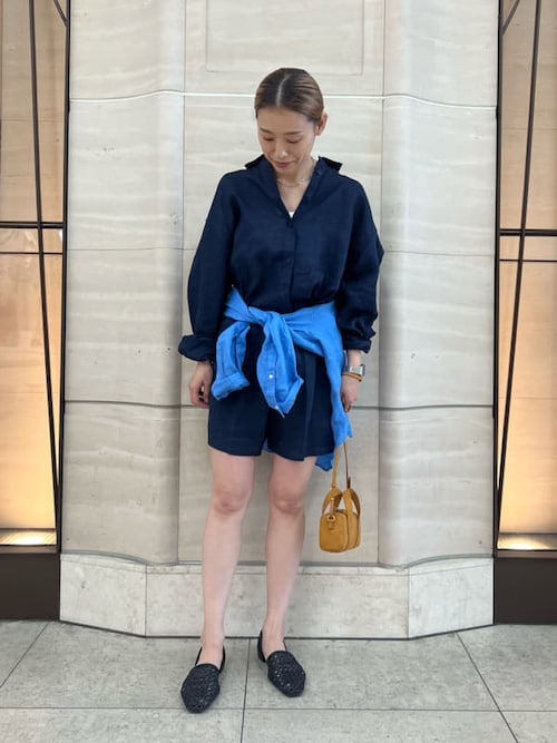 セール】ウエストゴムリネンショートパンツ【手洗い可能