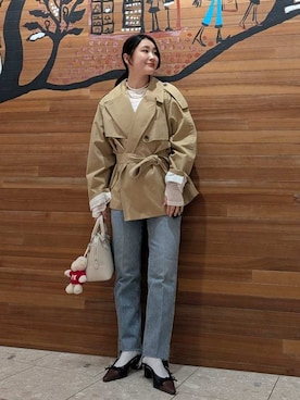 Mila Owenさん（レディース・156cm）の冬コーディネート