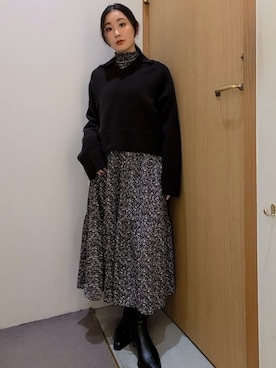 「Mila Owen（ミラオーウェン）のアイテム」を使った、Mila Owenさん（レディース・156cm）の冬コーディネート