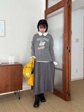 「プリーツ」｜Mila Owenさん（レディース・160cm）の秋コーディネート