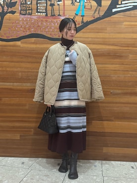 「マキシワンピース」｜Mila Owenさん（レディース・153cm）の冬コーディネート