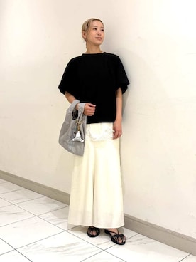 「カットソー」｜Mila Owenさん（レディース・158cm）の夏コーディネート
