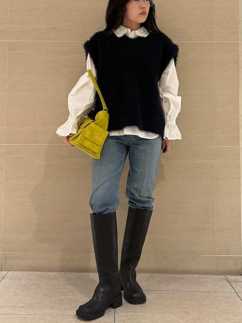 セール】Vネックシャギーニットベスト（ベスト）｜Mila Owen（ミラ