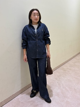 「シャツブラウス」｜Mila Owenさん（レディース・155cm）の夏コーディネート
