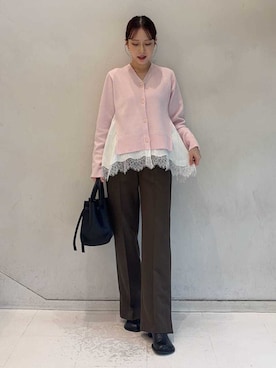 「Mila Owen（ミラオーウェン）のアイテム（その他パンツ）」を使った、Mila Owenさん（レディース・158cm）の秋コーディネート