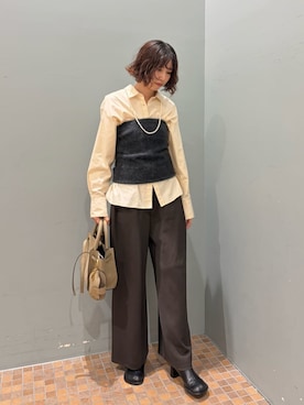 「Mila Owen（ミラオーウェン）のアイテム（その他パンツ）」を使った、Mila Owenさん（レディース・167cm）の秋コーディネート
