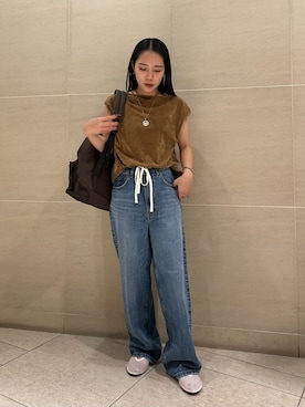 「アイテム（バレエシューズ）」を使った、Mila Owenさん（レディース・151cm）の夏コーディネート