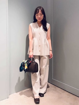 「Mila Owen（ミラオーウェン）のアイテム（イヤリング）」を使った、Mila Owenさん（レディース・159cm）の春コーディネート