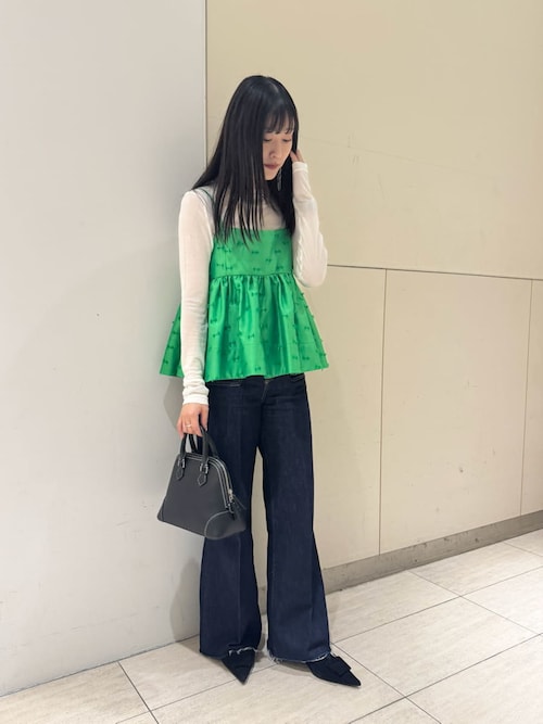 ジャガードペプラムキャミトップス（キャミソール）｜Mila Owen（ミラ