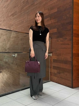「アイテム（スリッポン）」を使った、Mila Owenさん（レディース・160cm）の夏コーディネート