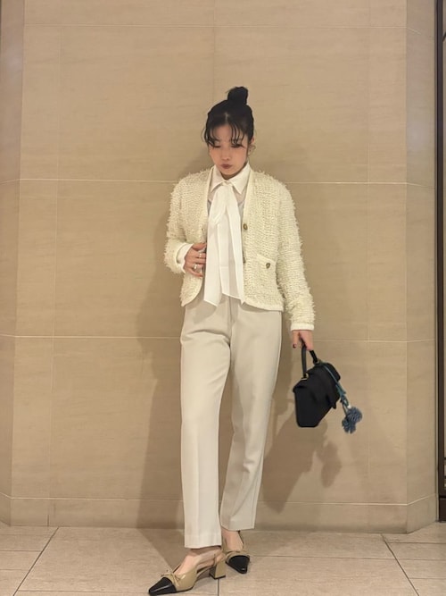 セール】2wayシャツ衿シアーボウタイブラウス（シャツ/ブラウス