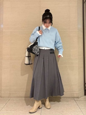 「アイテム（チャーム）」を使った、Mila Owenさん（レディース・155cm）の秋コーディネート